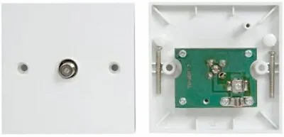 £3.89 • Buy Wall Plate White F Connector Screw Type Socket Satellite, Cable, TV