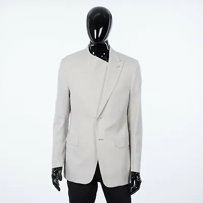 DIOR 2400$ Blazer Jacket - Asymmetric Collar - Gray 120s Virgin Wool Twill • $1032