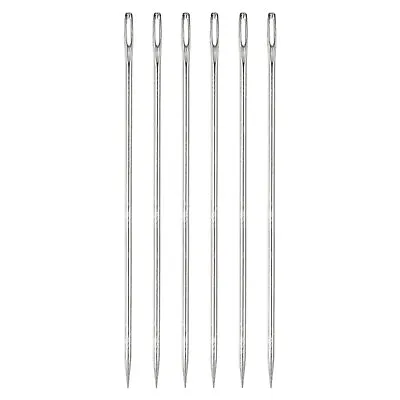 6pcs 6 Inch Upholstery Needles Stainless Steel Large Eye Stitching Needles • $11.02