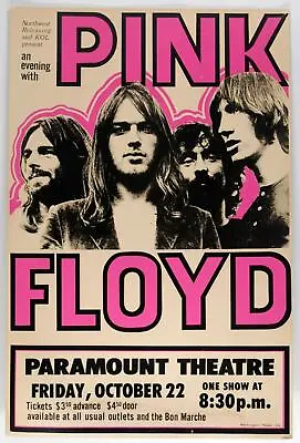 $4.99 • Buy Pink Floyd Reproduction 4  X 6  Mini Concert Poster Free Top Loader  #2