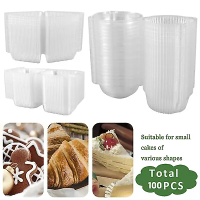 100 Pieces Cake Slice Boxes Individual Cake Boxes Cake Portions Party Cake Shop~ • £12.94