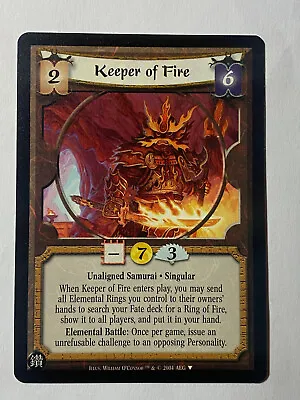 Keeper Of Fire-legend Of The Five Rings Ccg(l5r)-diamond Promo-2004 • $4