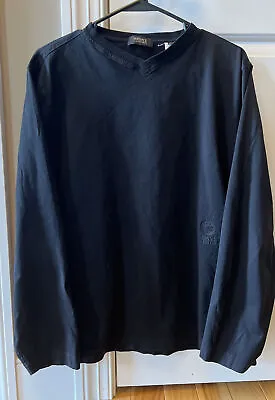$80 • Buy VERSACE CLASSIC V2 Black V-Neck Long Sleeve Shirt Men’s Size XL
