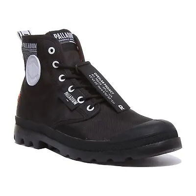 Palladium Pampa Lite Unisex Lace Up Canvas Ankle Boots In Black Size UK 3 - 12 • £44.99