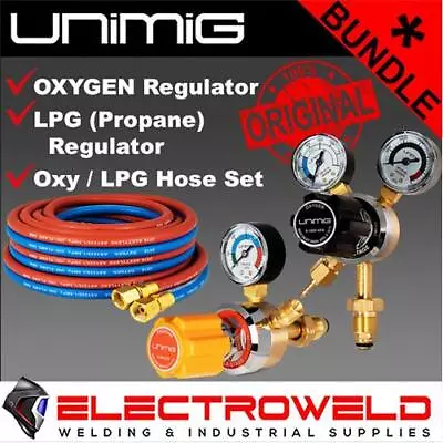 UNIMIG LPG + Oxygen Regulator + Twin Gas Hose Set Oxy Propane Welding Welder • $209.90