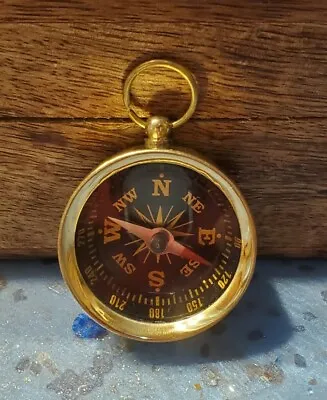 WORKING Brass Pocket Compass - Miniature Necklace Pendant Vintage Antique Style  • $6.75