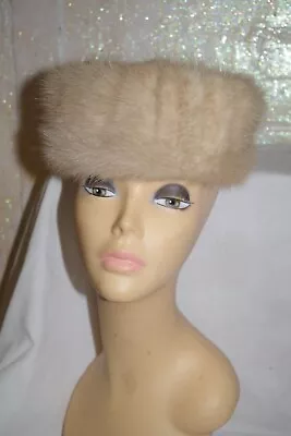 Siberian Fur Store Hong Kong Vintage Blond Mink Pillbox Hat • $33