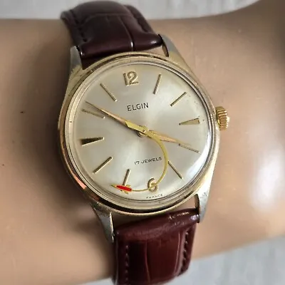 Vintage ELGIN Men's Watch Rocket Second Hand Jeambrun 26D France 1960s • $169