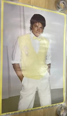 Vintage Original 1983 MICHAEL JACKSON 23 X 35  Yellow Vest Poster • $19.99