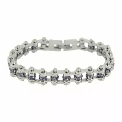 Women's Birthstone June Bike Chain Bracelet Imitation Alexandrite 170 • $31.99