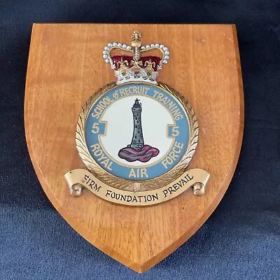Royal Air Force No5 SCHOOL RECRUIT TRAINING Mess Wall Plaque/Shield-Hand-painted • £49.99
