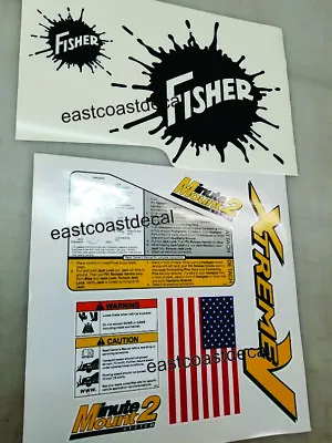 Fisher Minute Mount 2 Snow Plow Decals 8pc Kit For SD LD RD HT HD XtremeV NEW V • $28.95