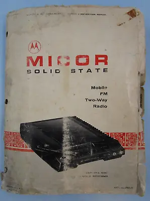 Vintage Motorola Micor W/sensitron Receiver 2-way Radio Manual-1972  Free S/h! • $62.97