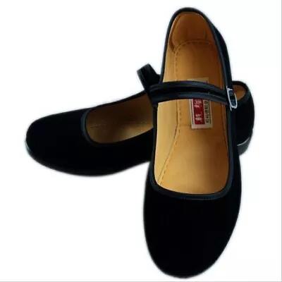 £10.14 • Buy Ladies Flat Pumps Retro Chinese Old Beijing Shoes Mary Jane Ankle Strap Velvet