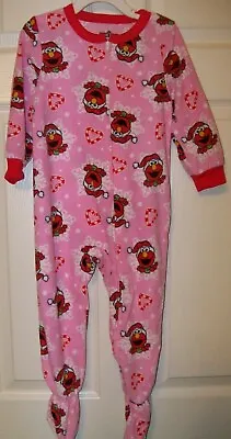 Sesame Tickle Me Elmo Christmas Pink One Piece Footed Pajama PJ Toddler 3T NWT  • $18.68