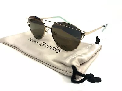 NWT Vera Bradley Cilla Silver-Gold/Gold Mirror Womens Sunglasses Polarized $78 • $39