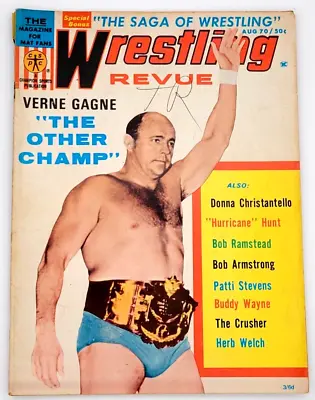 Wrestling Revue Aug 1970 Verne Gagne Buddy Wayne The Crusher Hurricane Hunt • $39.87