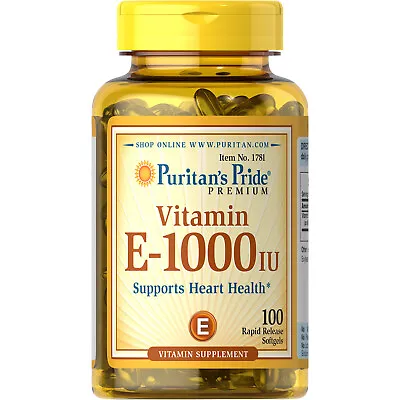 Puritans Pride Vitamin E-1000 Iu Mixed Tocopherols Natural-100 Softgels 100 CT+ • $29.99