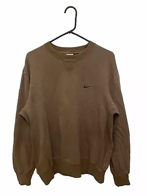 Vintage Nike Y2K Men’s Swoosh Logo Crewneck Sweatshirt Embroidered Brown Size L • $59.95