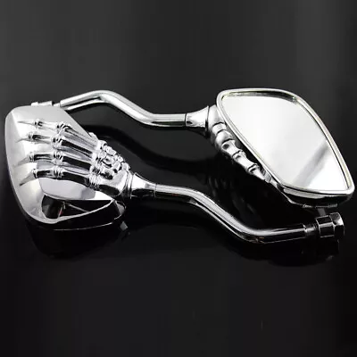 Motorcycle Mirror Skull Hand 1Pair Universal Accessories For Honda VTX1800T1 • $23.70