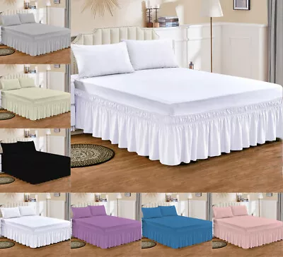 Extra Deep Fitted Valance Sheet Single Double King Super King Size Bed Sheets • £3.79