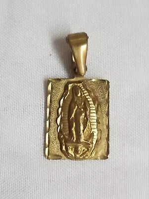 14K Gold Virgin Mary Pendant • $175
