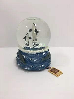 Orca Killer Whales Musical Snow Globe W/ Tag Tested • $19.95