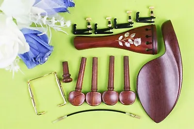 DIY Violin Kit Rosewood Violin Peg Fingerboard Chin Rest Tailpiece Pearl Inlay • $29