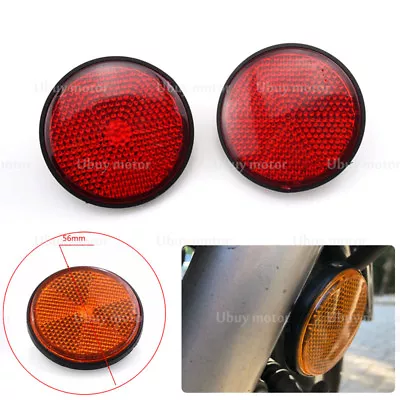 2pcs Round Red Reflectors Universal For Motorcycles ATV Bikes Dirt Bike Motor • $1.85