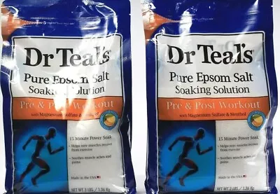 2 Dr Teals Pure Epsom Salt Soaking Solution Pre & Post Workout Fresh Scented 3lb • £36