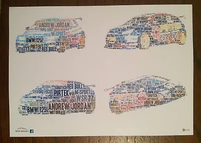 BTCC Andrew Jordan BMW 125i Honda Ford MG6 GT Pirtek 77 Word Art ~ A4 Poster • £5