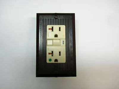  Vintage Uniline Brown Decora GFCI Switch Outlet Wall Cover Plate Ribbed GEM • $21.99