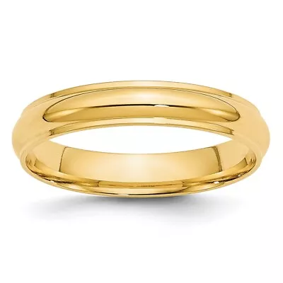 10k Yellow Gold 4mm Half Round With Edge Wedding Band Ring Size 9 For Women • $268