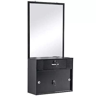 BarberPub Wall Mount Barber Salon Station With Vanity Mirror Makeup Table 3066 • $269.92