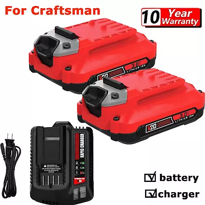 20 Volt For Craftsman V20 MAX Lithium Battery / Charger CMCB204 CMCB202 CMCB201 • $46.95