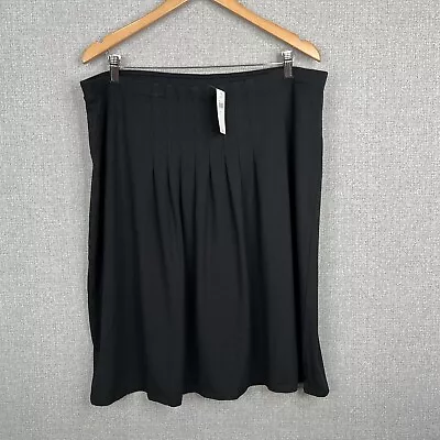 J Jill Skirt Womens Large L Pleated Solid Black Pull On Wearever Collection New • $35.99