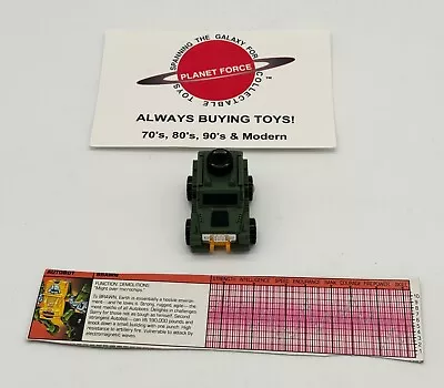 1985 Brawn W/ Tech Spec Complete G1 Transformers Mini Car Figure • $19.95