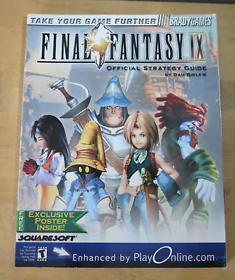 Final Fantasy IX Brady Games Official Strategy Guide PS1 SquareSoft With Poster • $49.99