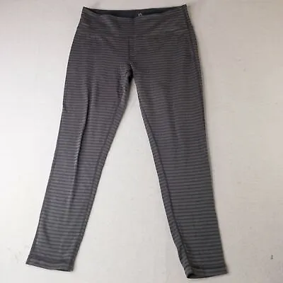 90 Degree By Reflex Womens Pant Gray Large Tight Striped Activewear Gym Workout • $13.49