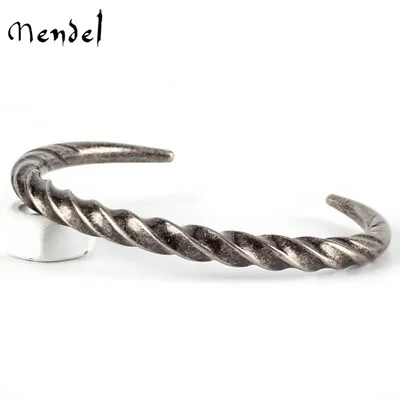 MENDEL 7 Inch Stainless Steel Mens Vintage Mobius Horn Cuff Bangle Bracelet Men • $18.99