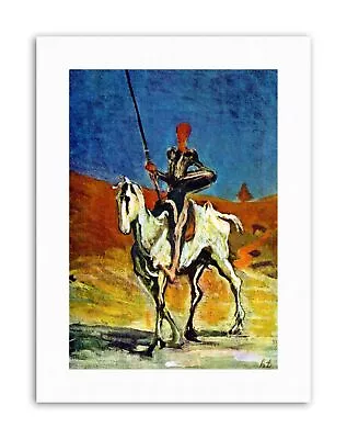 Figure Horse Daumier Don Quixote Painting Portrait Canvas Art Print • £13.99
