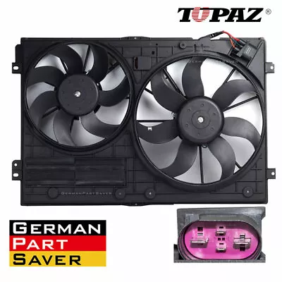 Radiator Cooling Fan Assembly Fits Volkswagen Golf Jetta Rabbit Beetle 2.0L 2.5L • $88.89