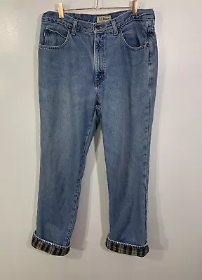 LL Bean Vintage Jeans Flannel Lined 34x32 • $25