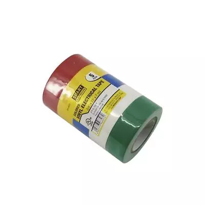 Multi Colored 5 Pack Vinyl Electrical Tape 3/4 X 33' Red Yellow Blue White Green • $11.42