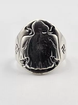 1930s 40s Vintage Native American Sterling Silver Thunderbird Ring Whirling Logs • $279.99