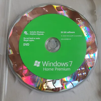 £17.99 • Buy Microsoft Windows 7 Home Premium X15-60499-01 64 Bit DVD Disc Operating System
