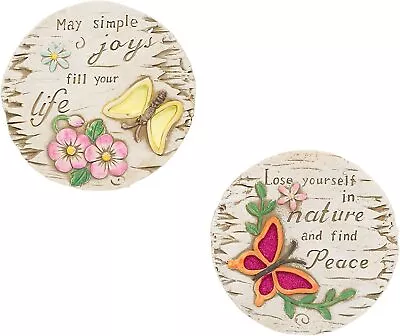 Stepping Stone Decorative Butterfly Garden Concrete Floor Wall Plaque D�cor X2 • £7.99