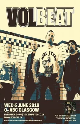 Volbeat Concert Poster 2018 Glasgow • $21.99