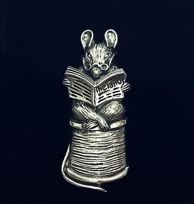 STERLING SILVER Beatrix Potter The Tailor Of Gloucester Mouse Brooch With Box • £39.95