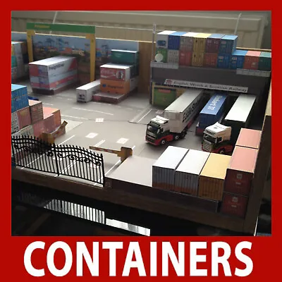 Shipping Container Rail Freight Card Kits 40ft Buy Now & FREE 20ft X6 HO Gauge • $9.85